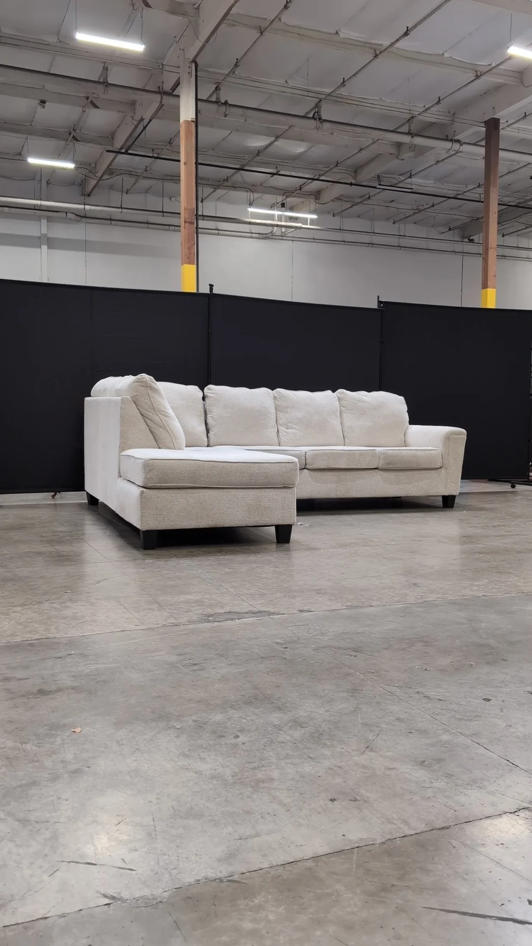 Neutral Fabric L-Shaped Sectional Sofa - Image 2