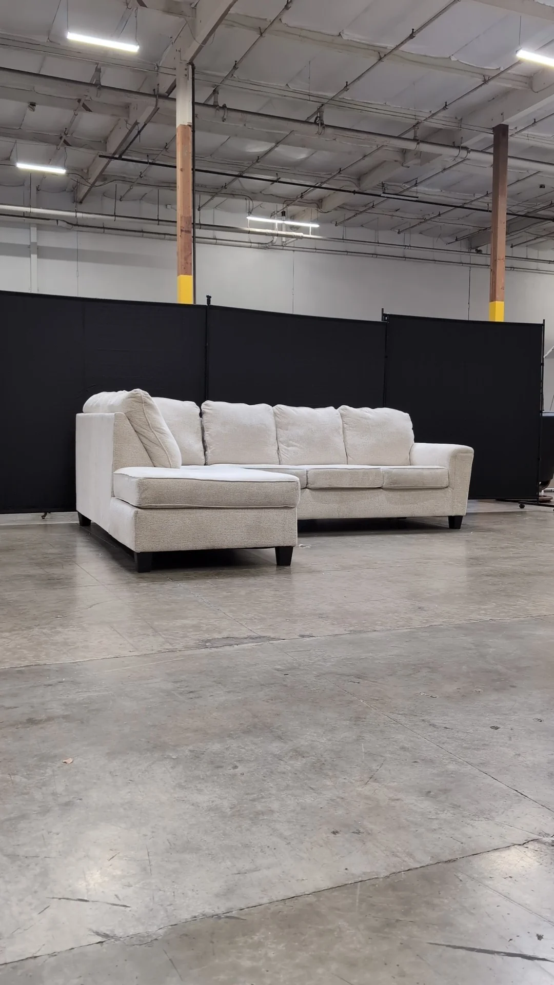 Neutral Fabric L-Shaped Sectional Sofa - Image 4