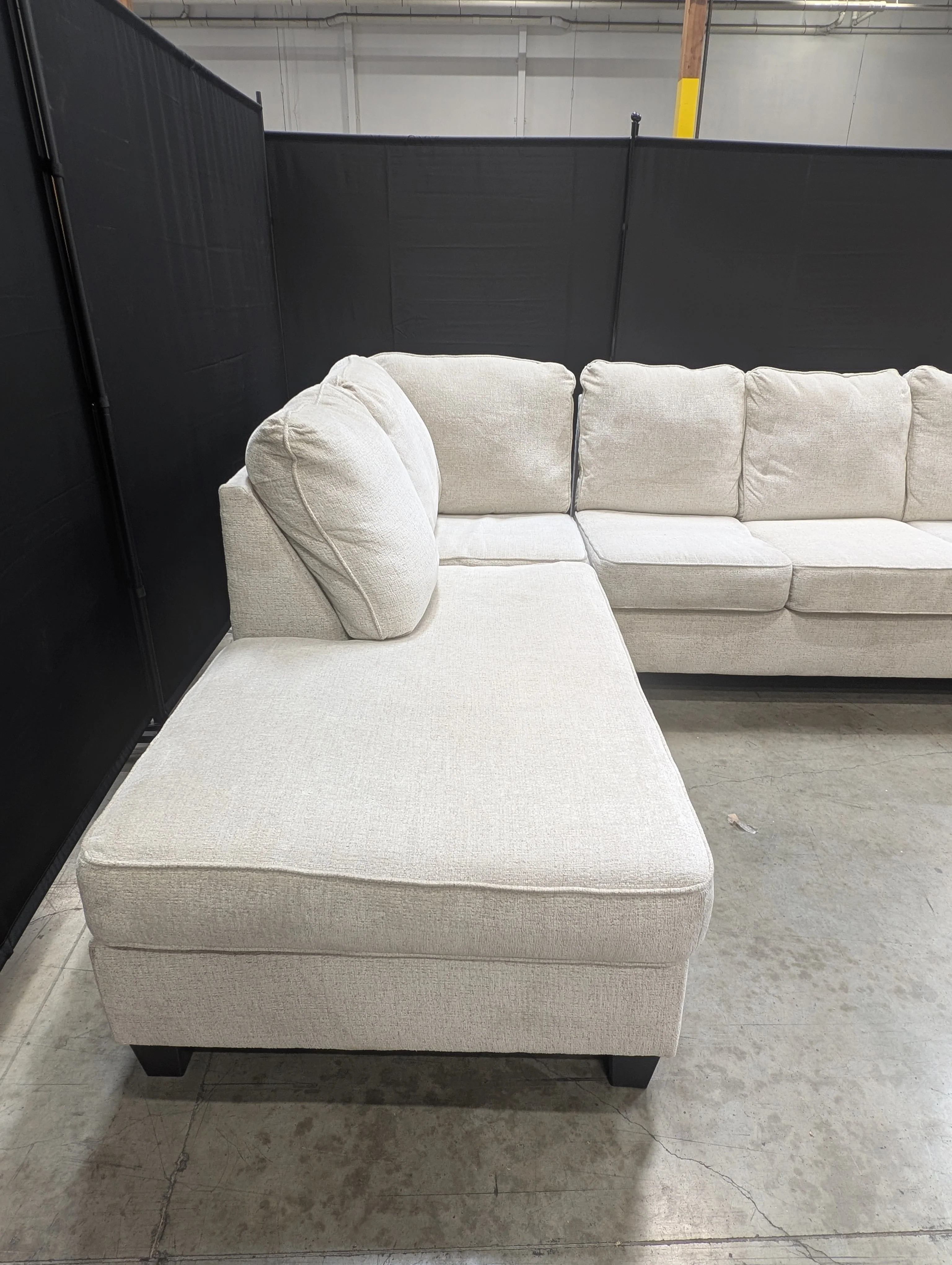 Neutral Fabric L-Shaped Sectional Sofa - Image 6