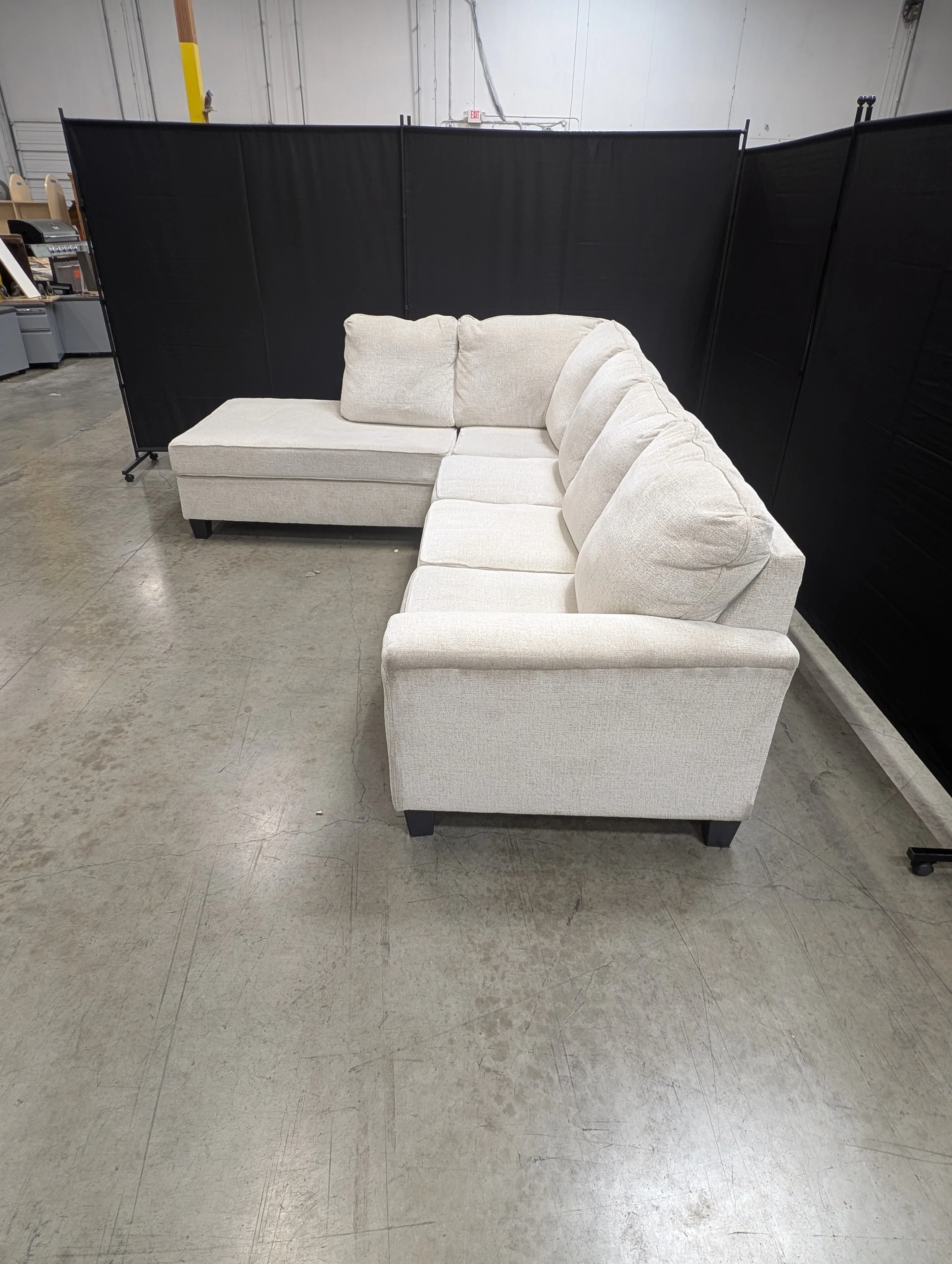 Neutral Fabric L-Shaped Sectional Sofa - Image 7
