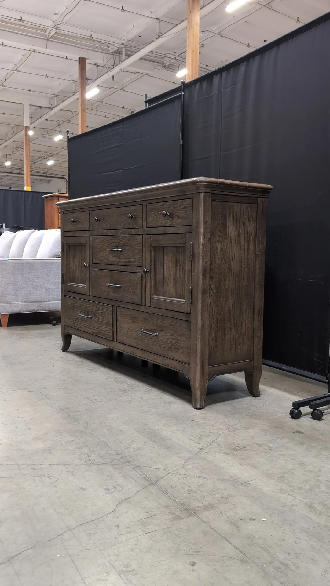 Spacious Dark Wood Magnussen Home Dresser with Varied Storage - Image 4