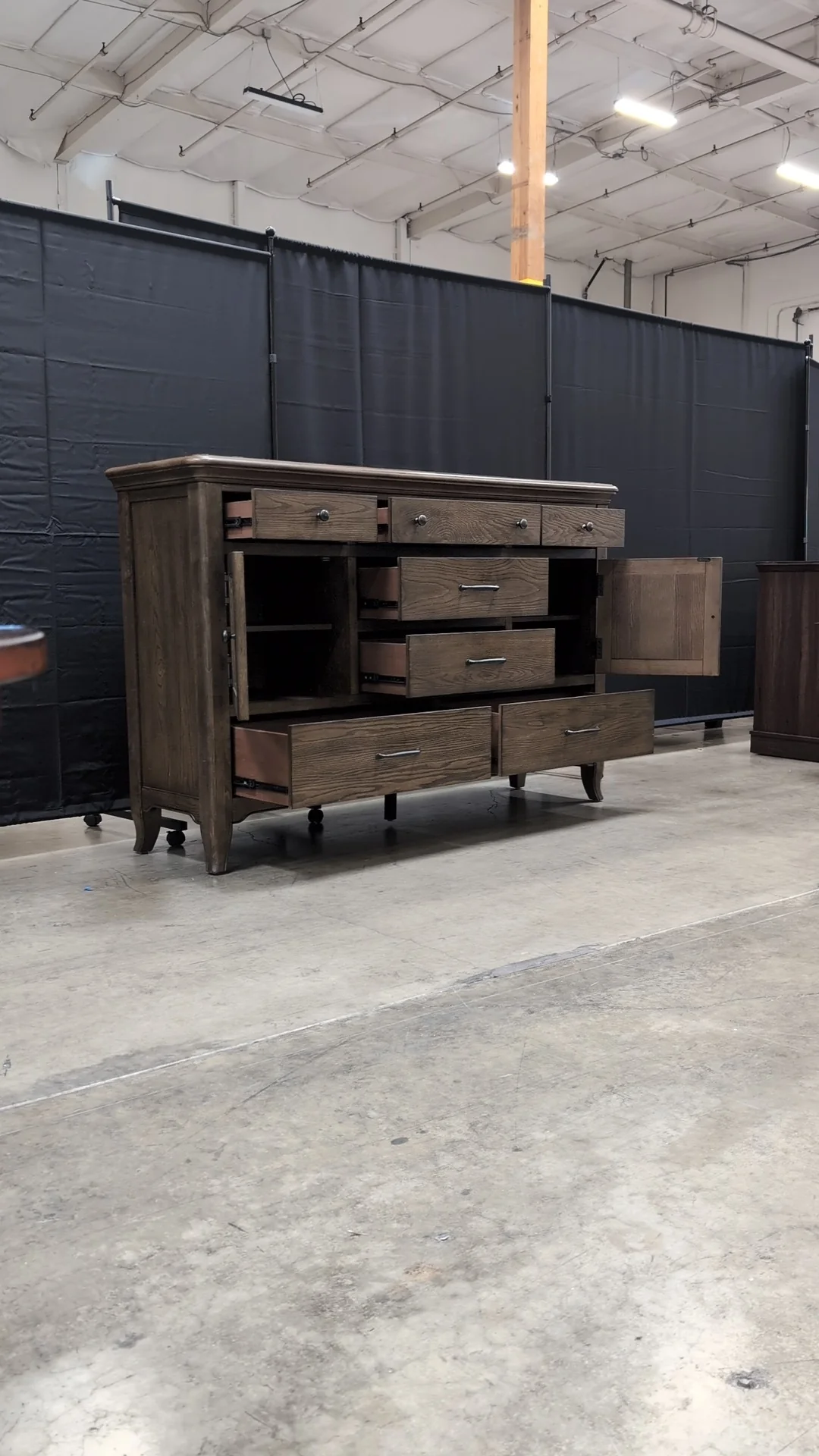 Spacious Dark Wood Magnussen Home Dresser with Varied Storage - Image 6