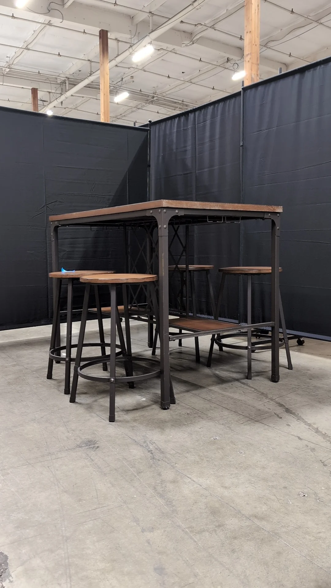 Industrial Style Wood Top Dining set