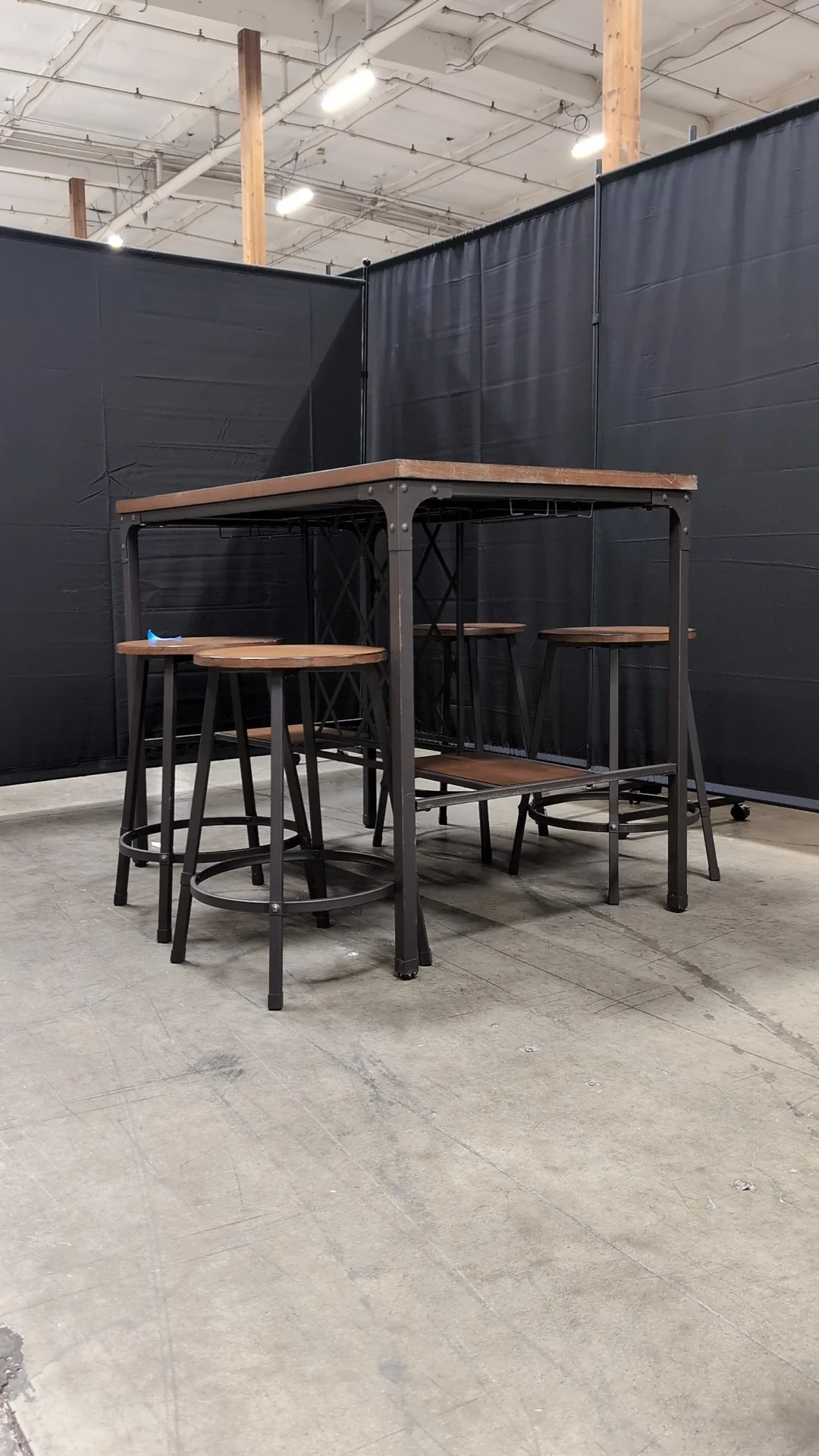 Industrial Style Wood Top Dining set - Image 2