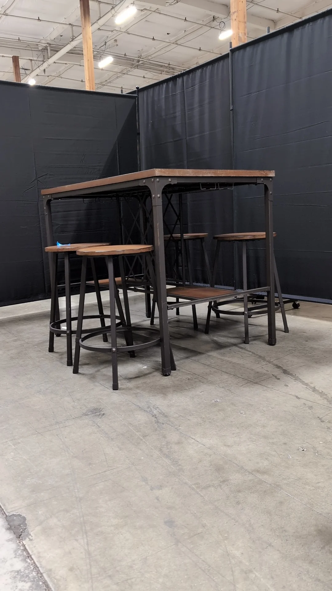 Industrial Style Wood Top Dining set - Image 3
