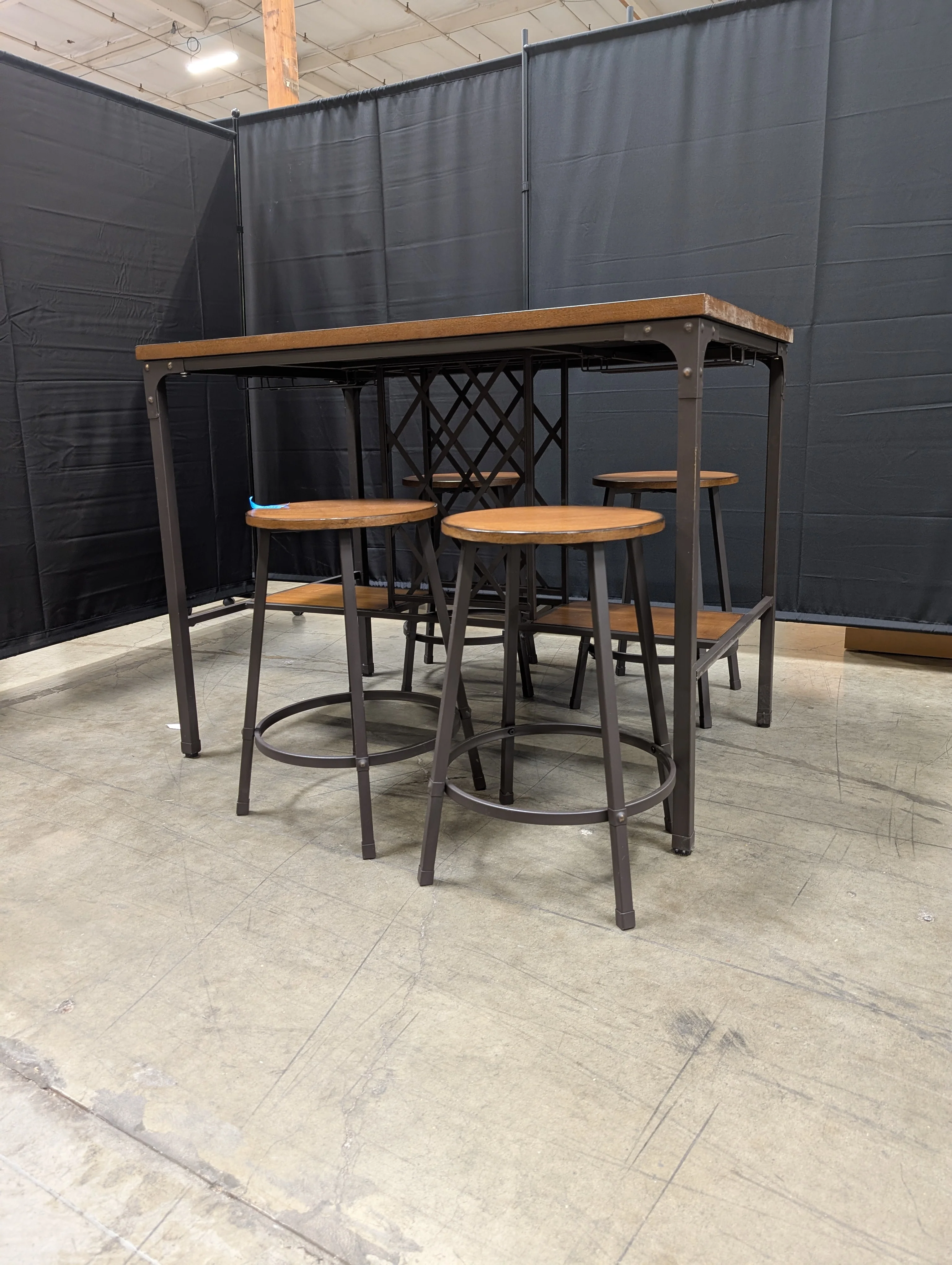 Industrial Style Wood Top Dining set - Image 5