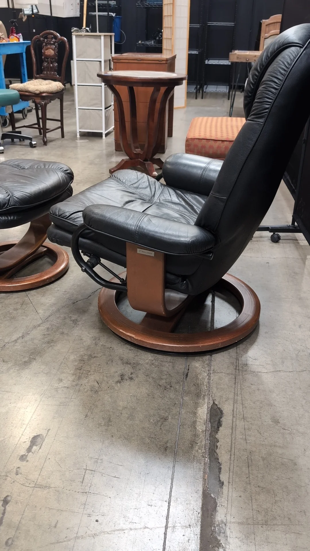 Black PALLISER Chair and Ottoman - Image 11