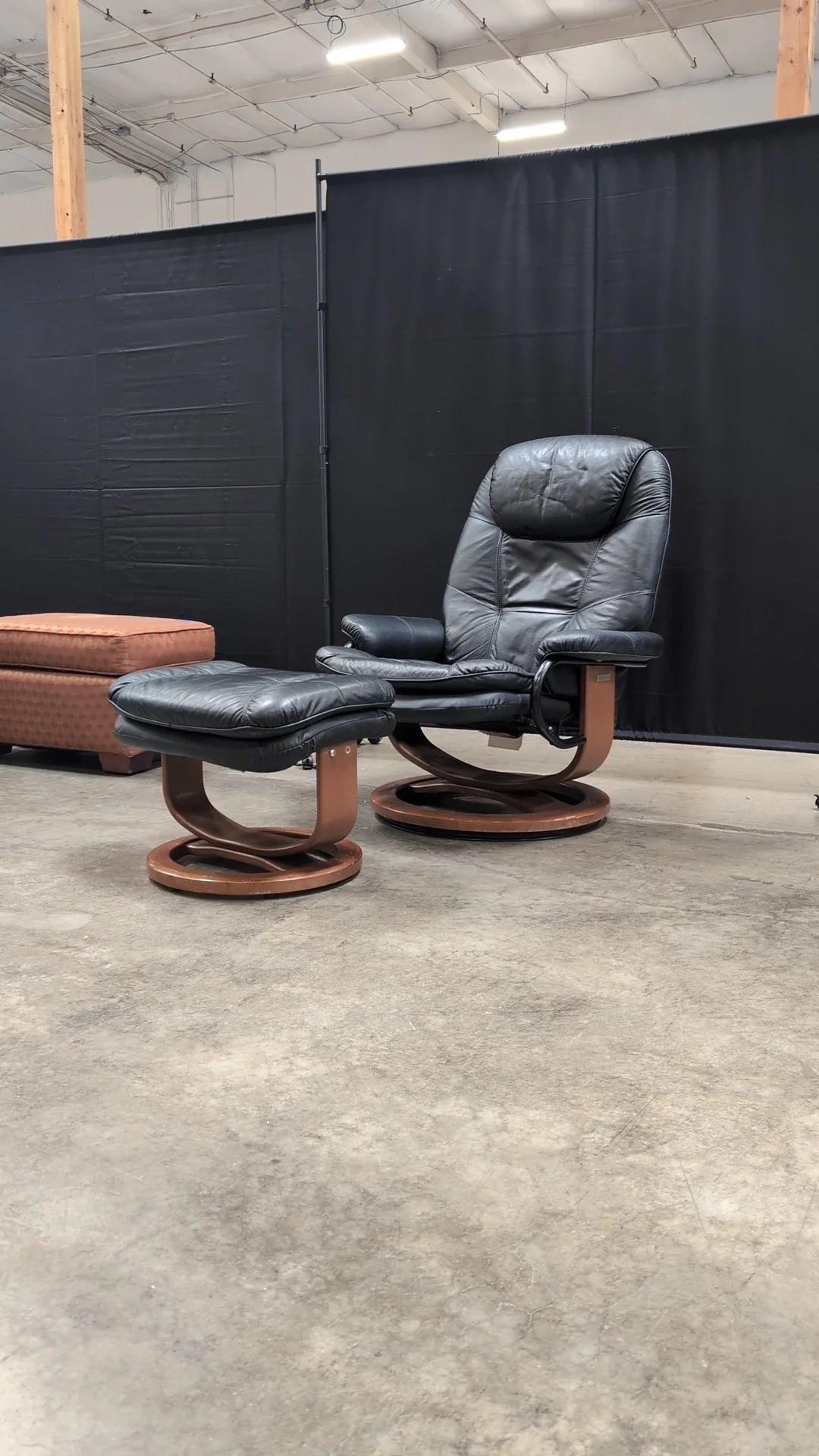 Black PALLISER Chair and Ottoman - Image 13