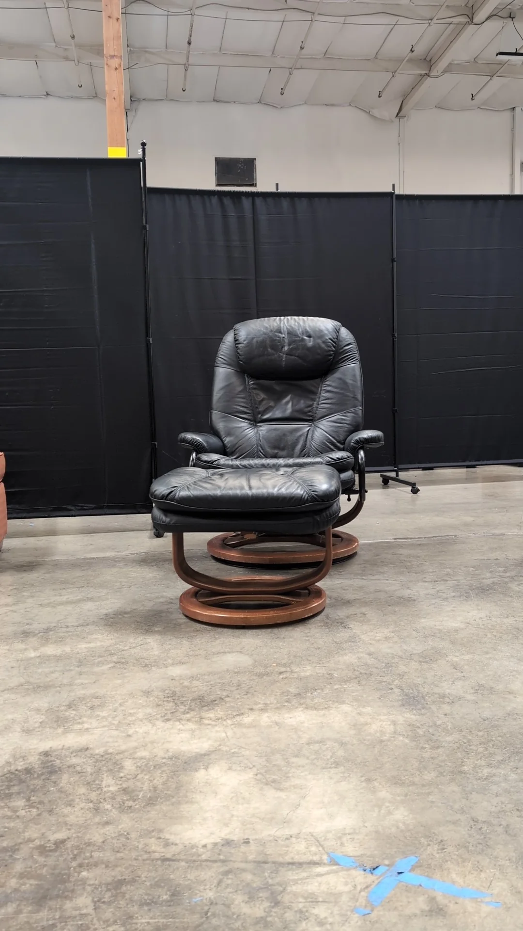 Black PALLISER Chair and Ottoman - Image 2