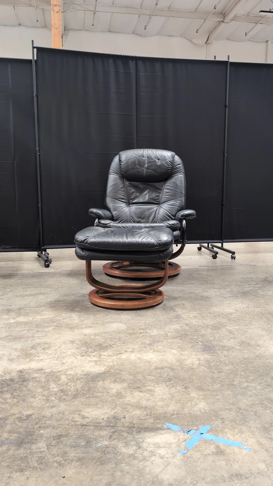 Black PALLISER Chair and Ottoman - Image 3