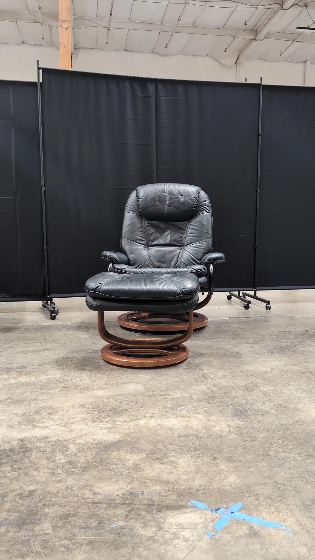 Black PALLISER Chair and Ottoman - Image 4