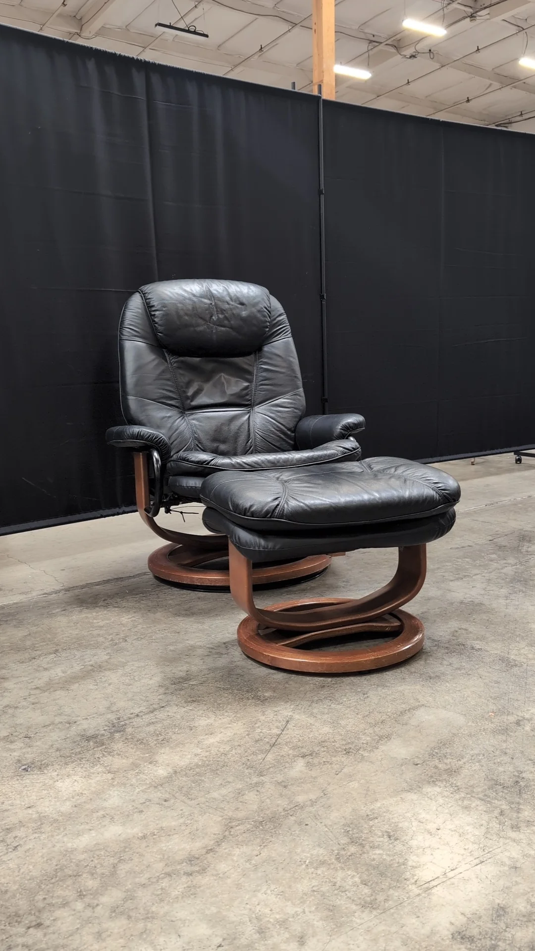 Black PALLISER Chair and Ottoman - Image 5