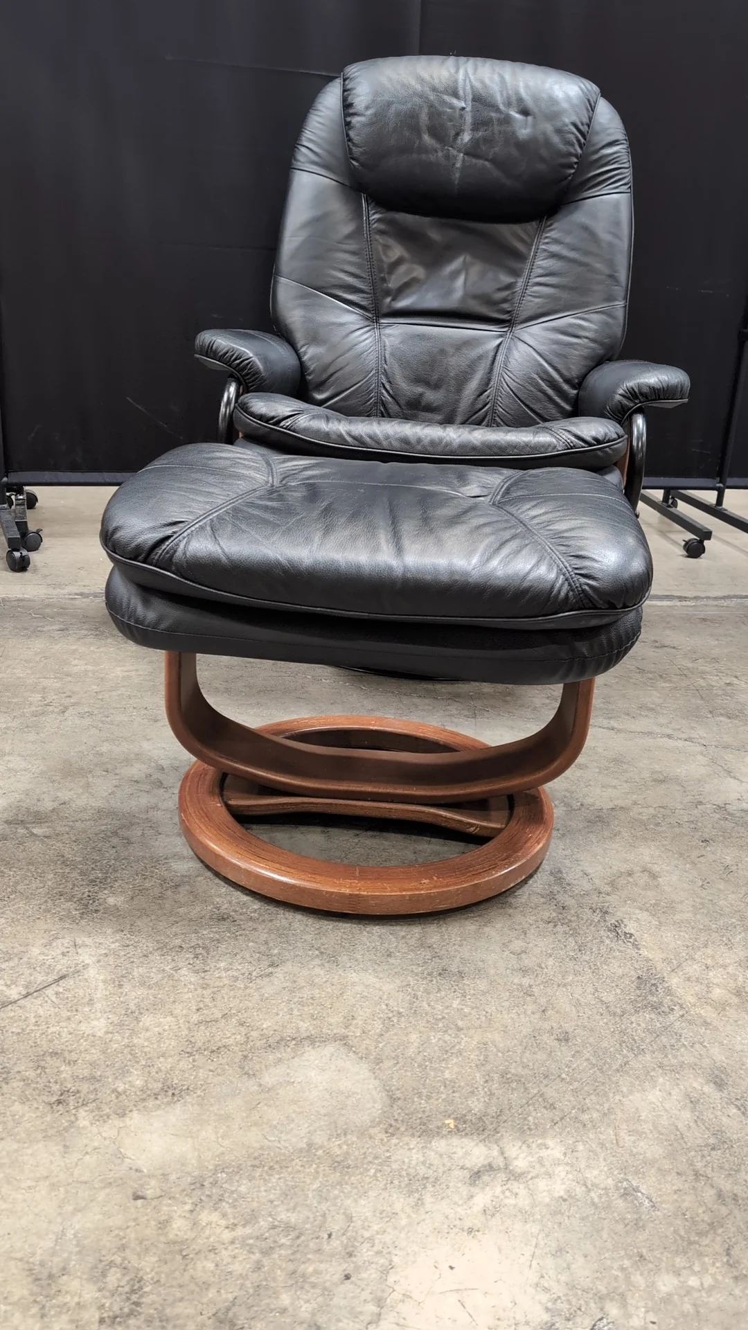 Black PALLISER Chair and Ottoman - Image 9