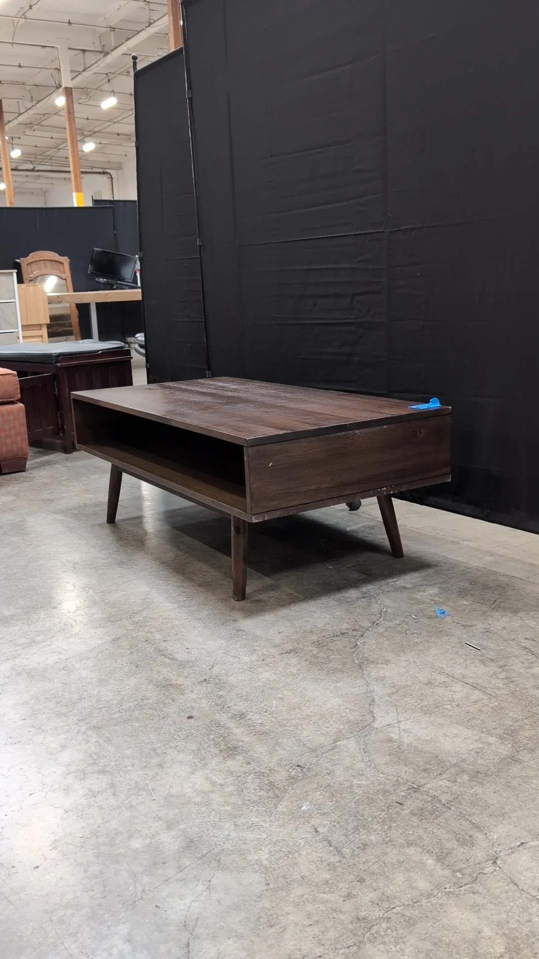 Modern Dark Brown Rectangular Coffee Table - Image 10