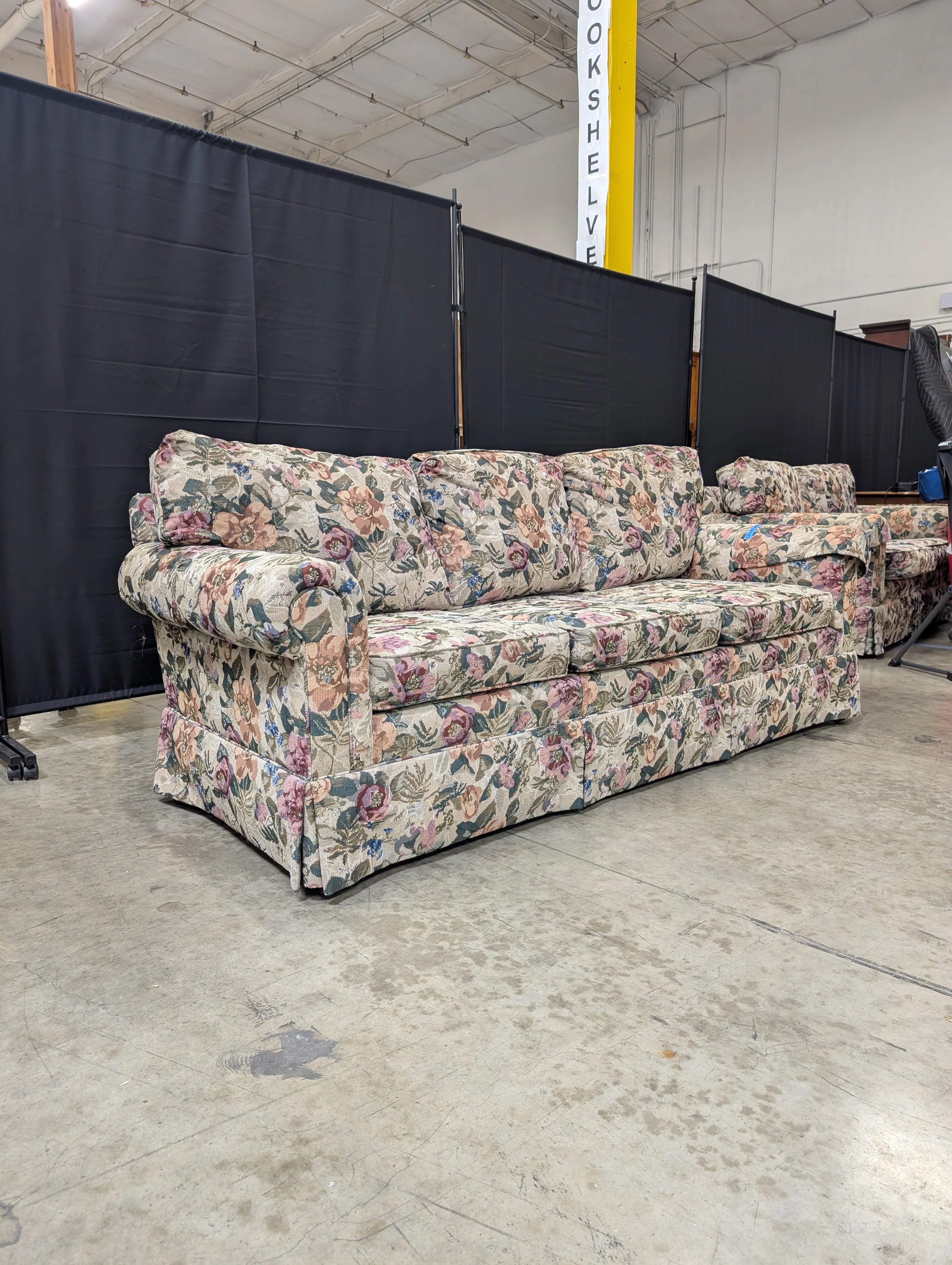 Lane Upholstery Botanical Print Three-Seat Sofa - Image 6