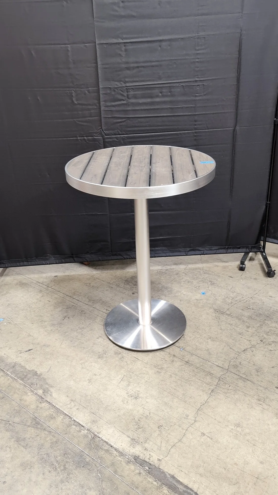 Contemporary Brushed Metal Pedestal Table - Image 4