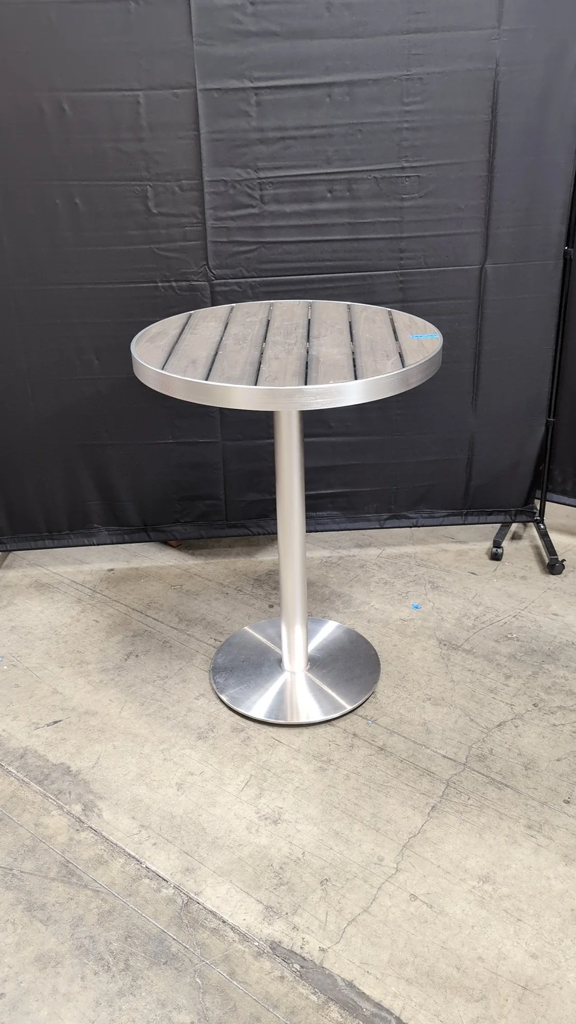 Contemporary Brushed Metal Pedestal Table - Image 5