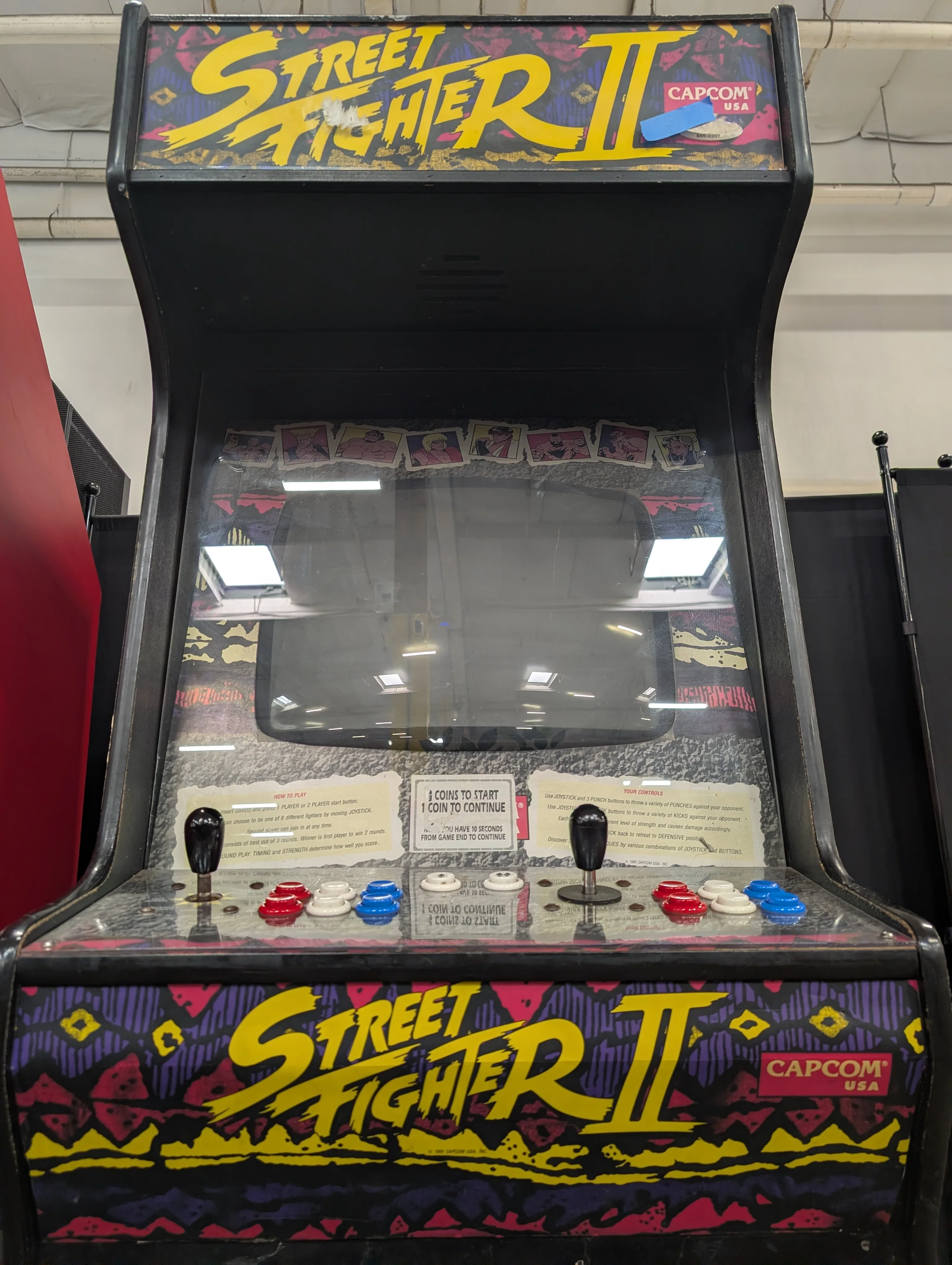 Vintage Capcom Street Fighter II Arcade Game Cabinet - Image 11