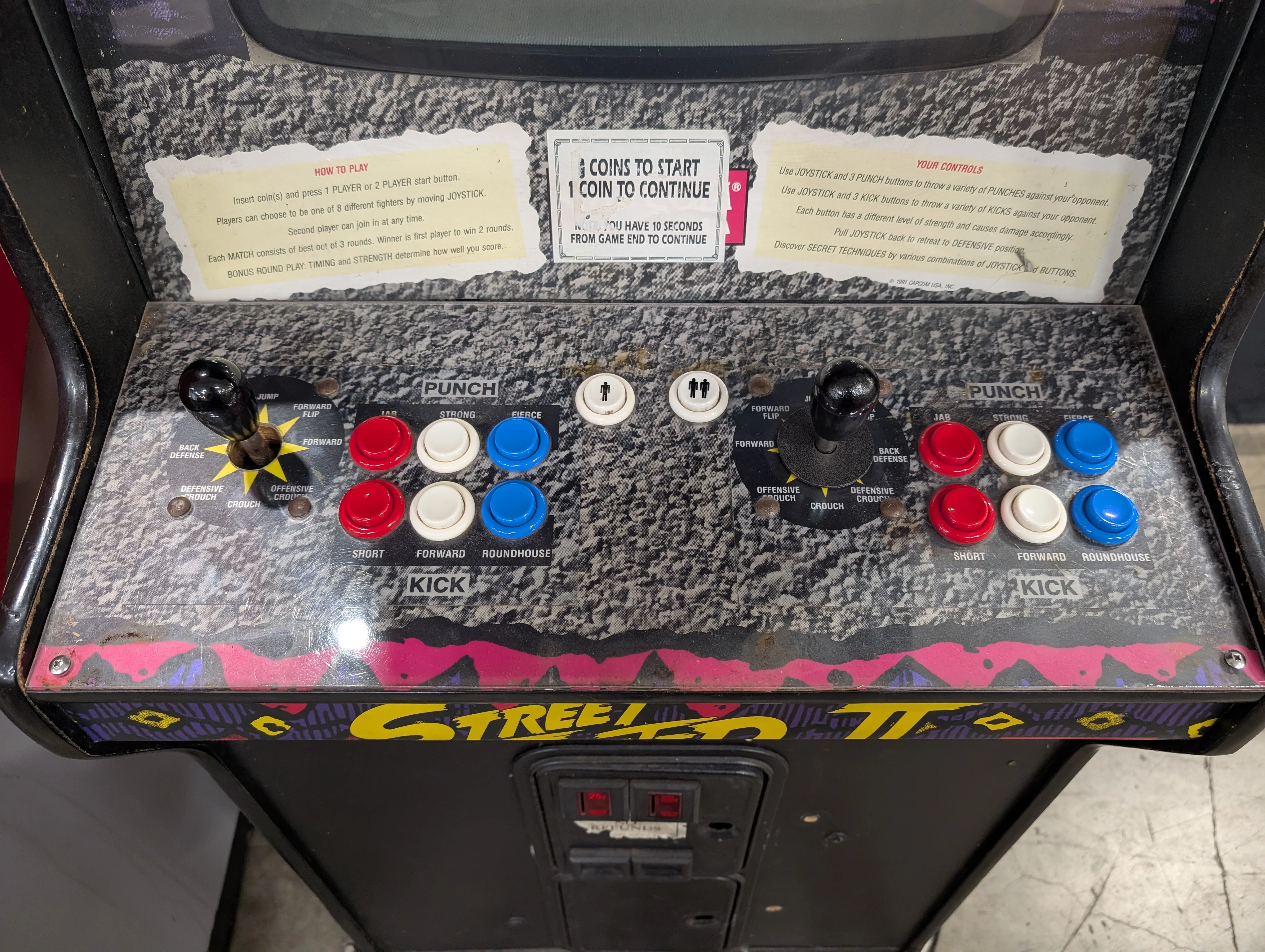 Vintage Capcom Street Fighter II Arcade Game Cabinet - Image 5