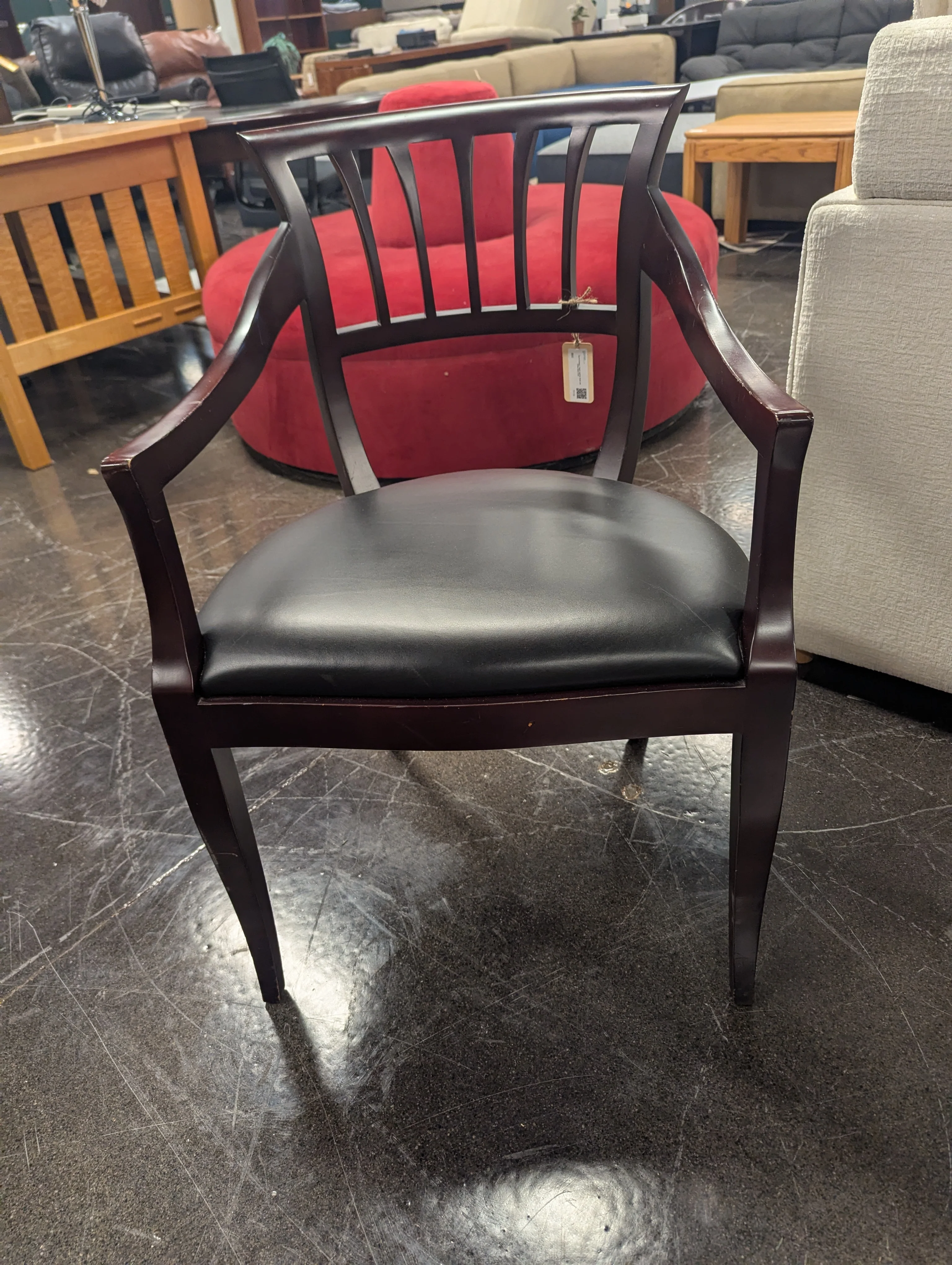 David Edward - Black Leather Seat Law Office Side Chair - Image 3