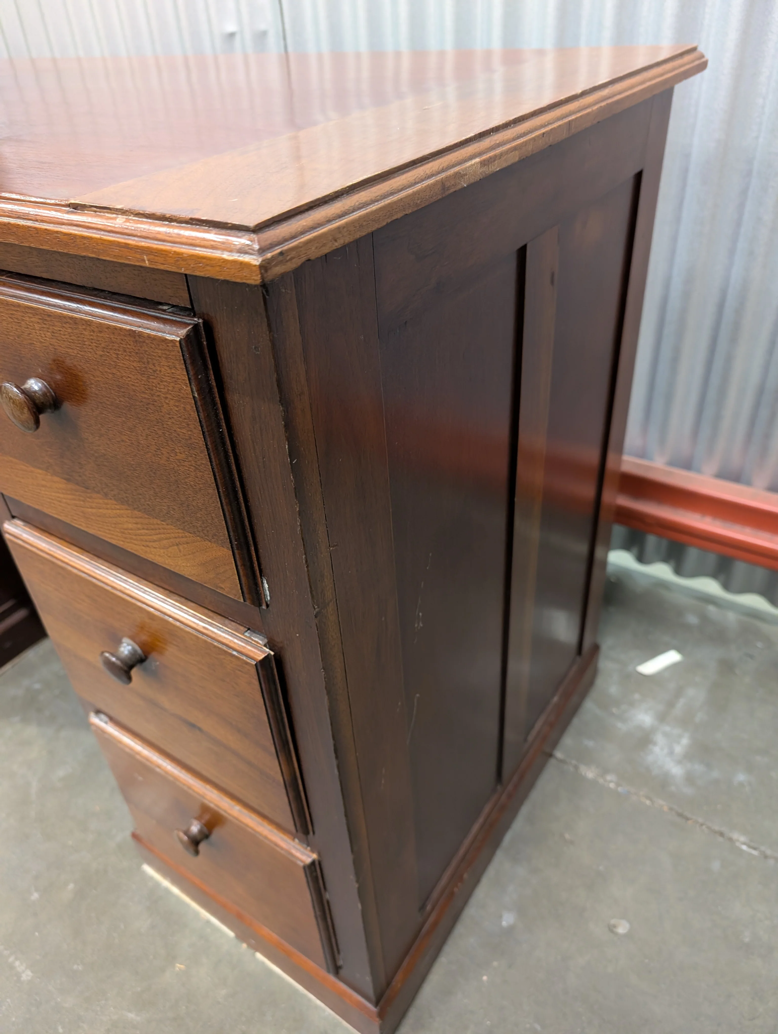 Vintage Style Dark Brown Wooden Desk - Image 4