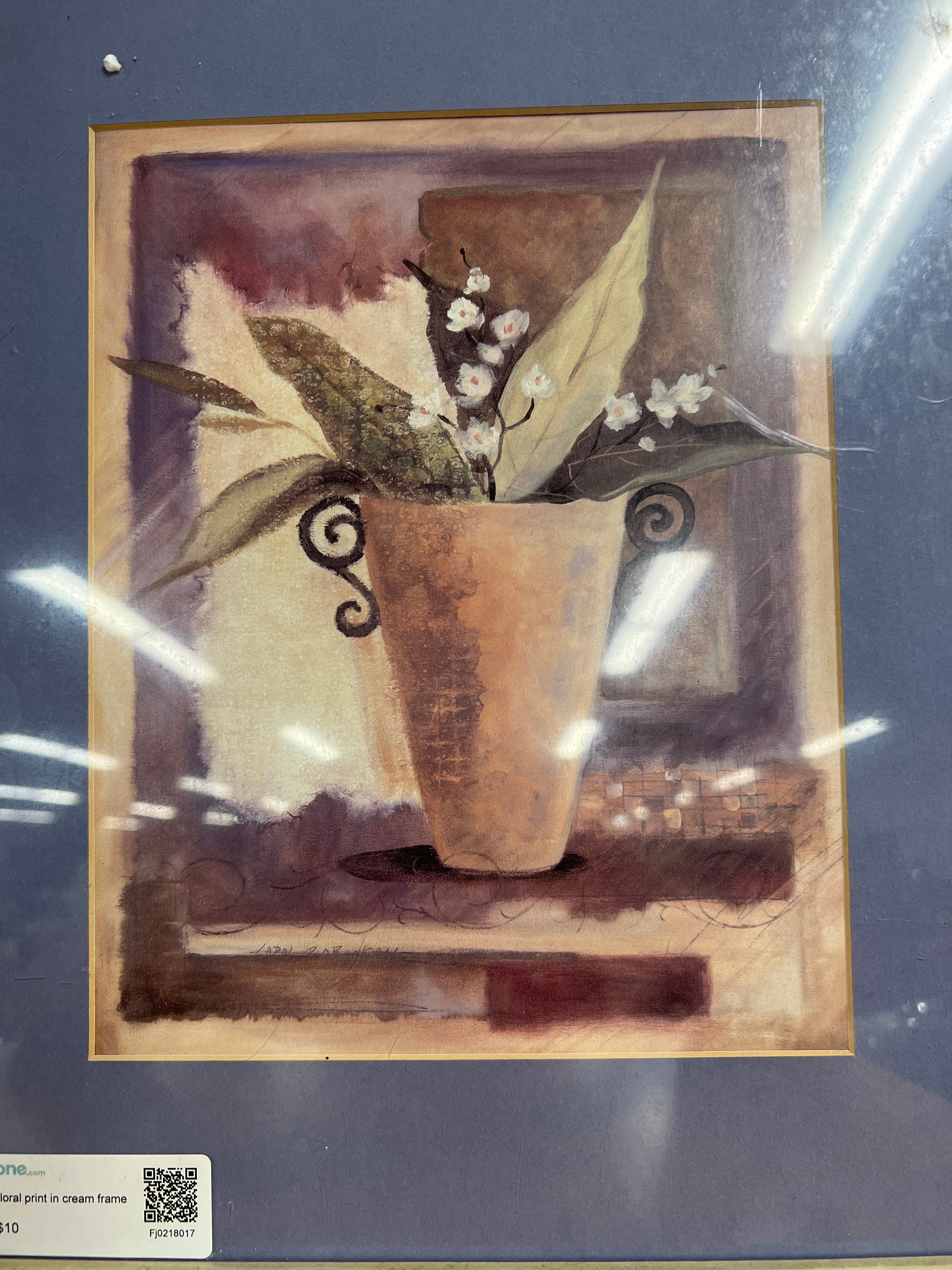Floral print in cream frame - Image 3