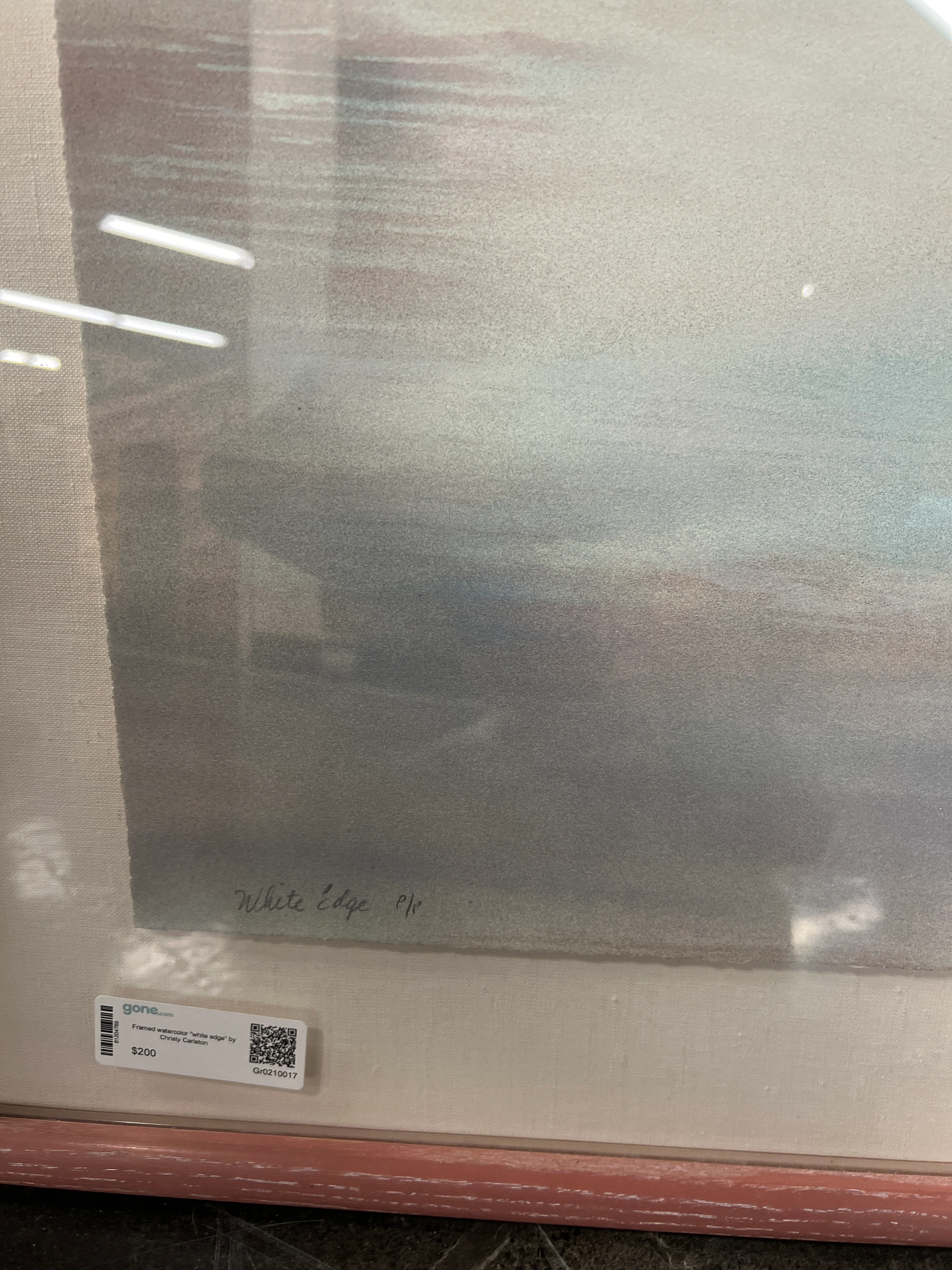 Framed watercolor "white edge" by Christy Carleton - Image 3