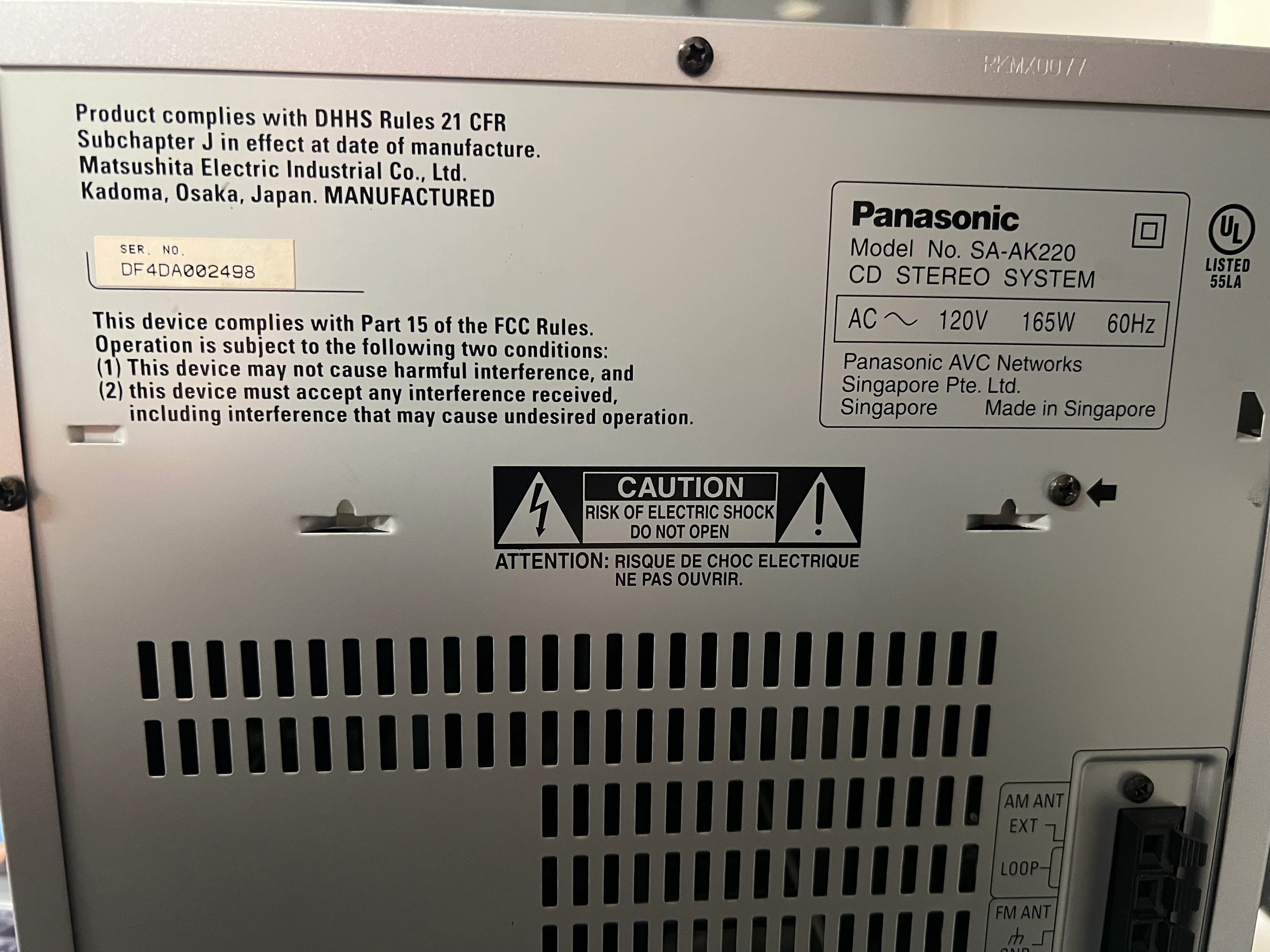 Panasonic 5-CD Changer SB-AK220 with Speakers - Image 5