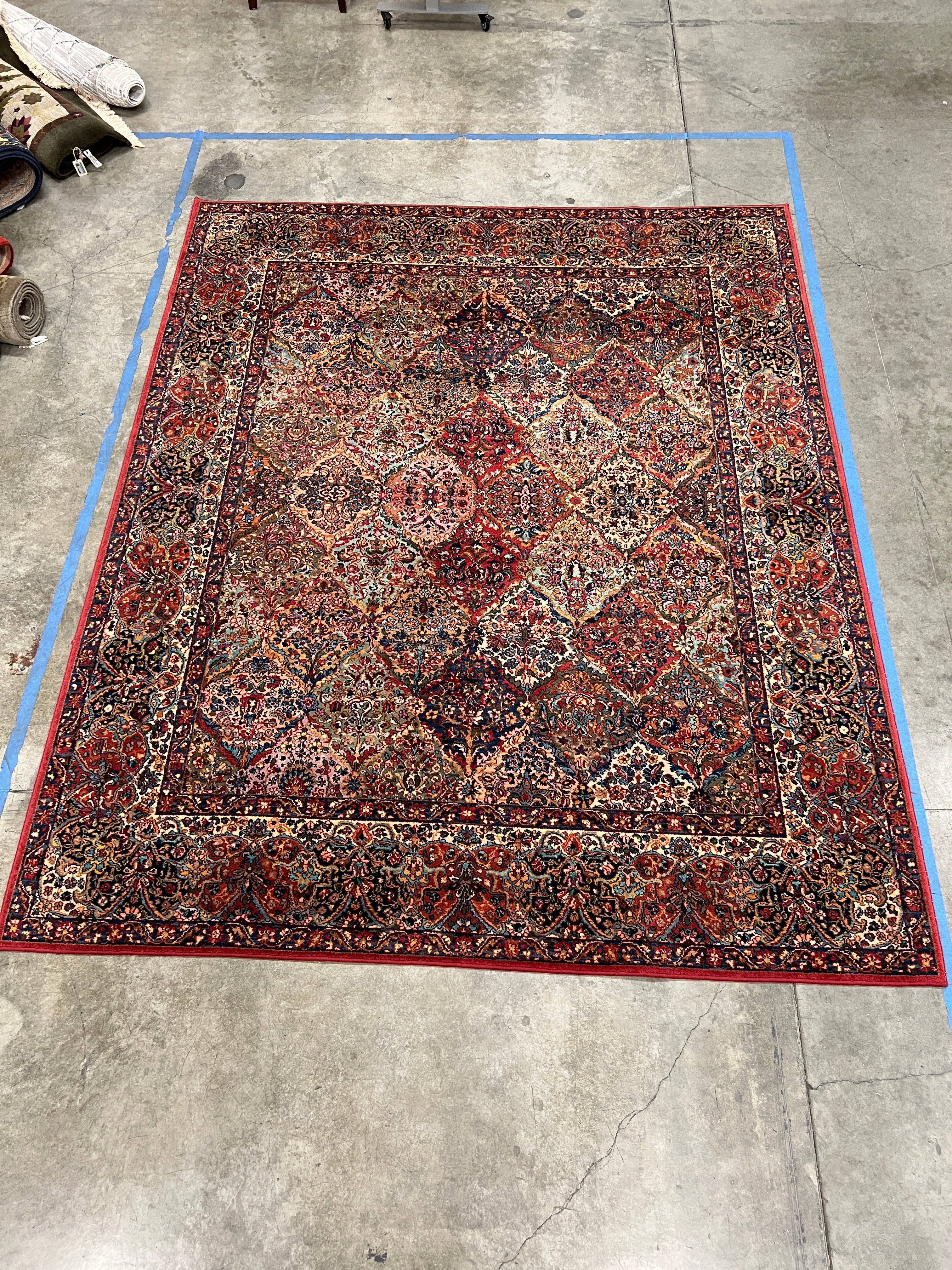 8'8" x 10'6" Karastan Rug Multicolor panel Kirman# 717 Original 700 Series Wool Rug - Image 2