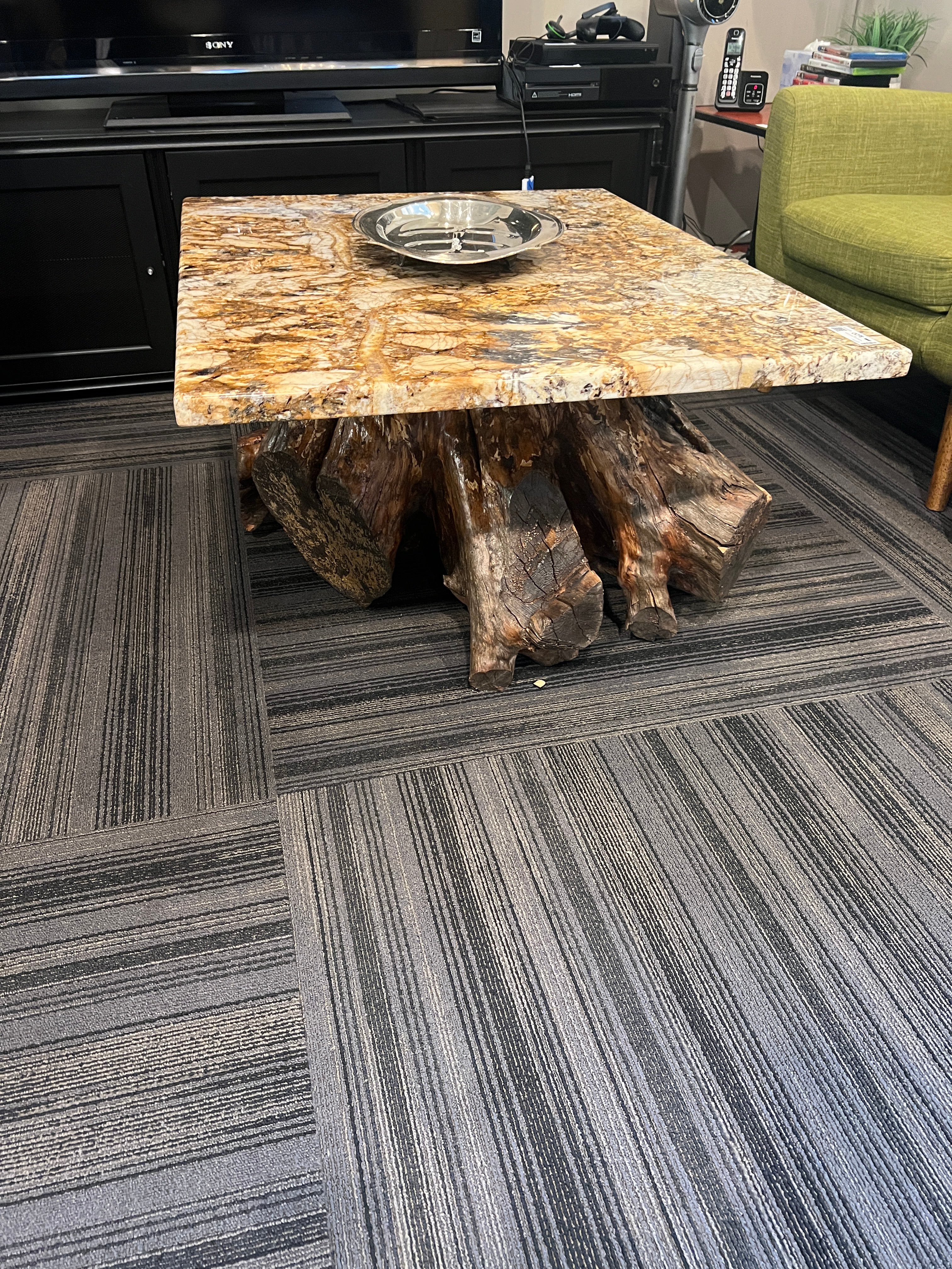 Tree Base Coffee Table w/ Granite Top - Image 4