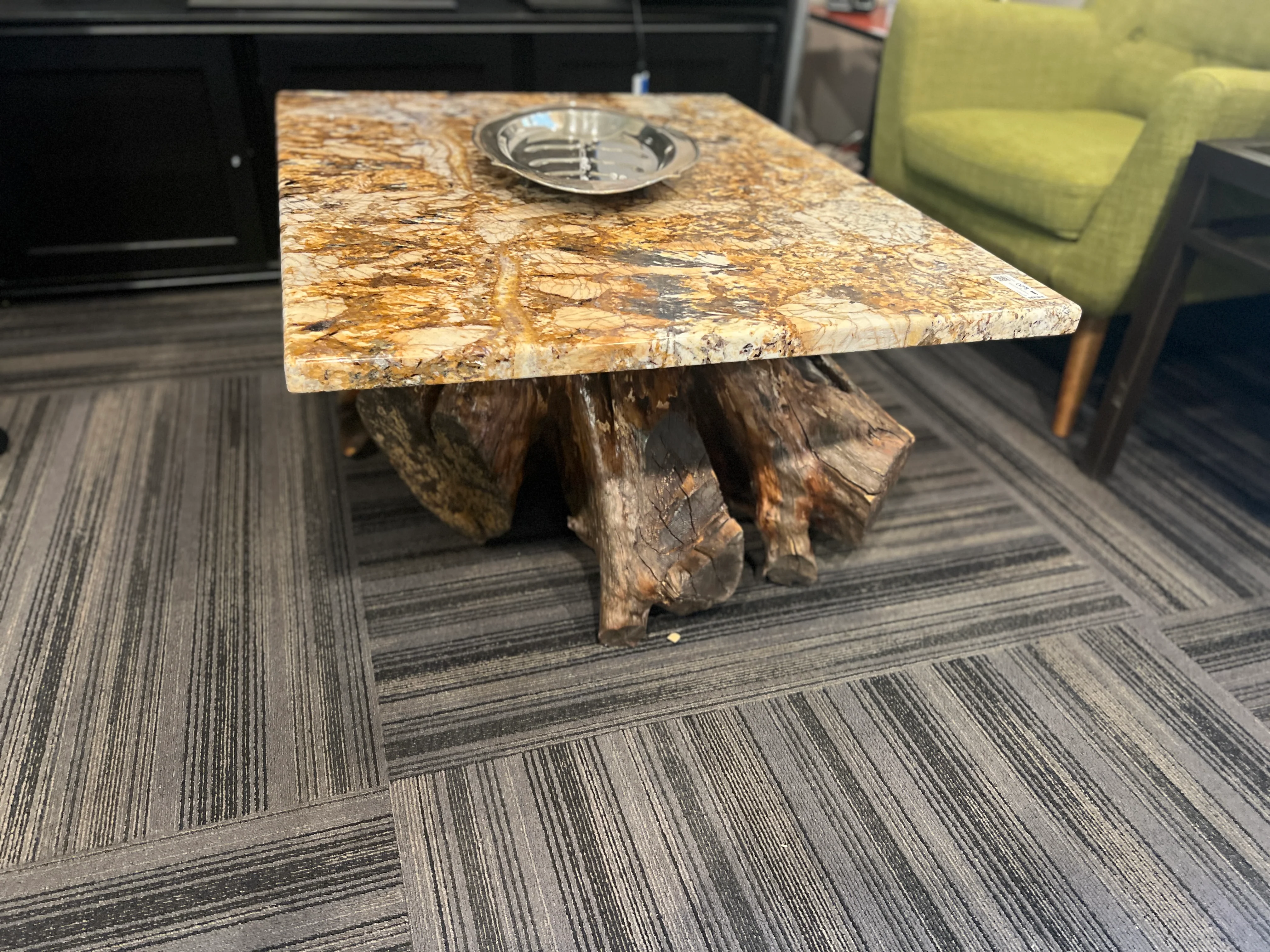 Tree Base Coffee Table w/ Granite Top - Image 8