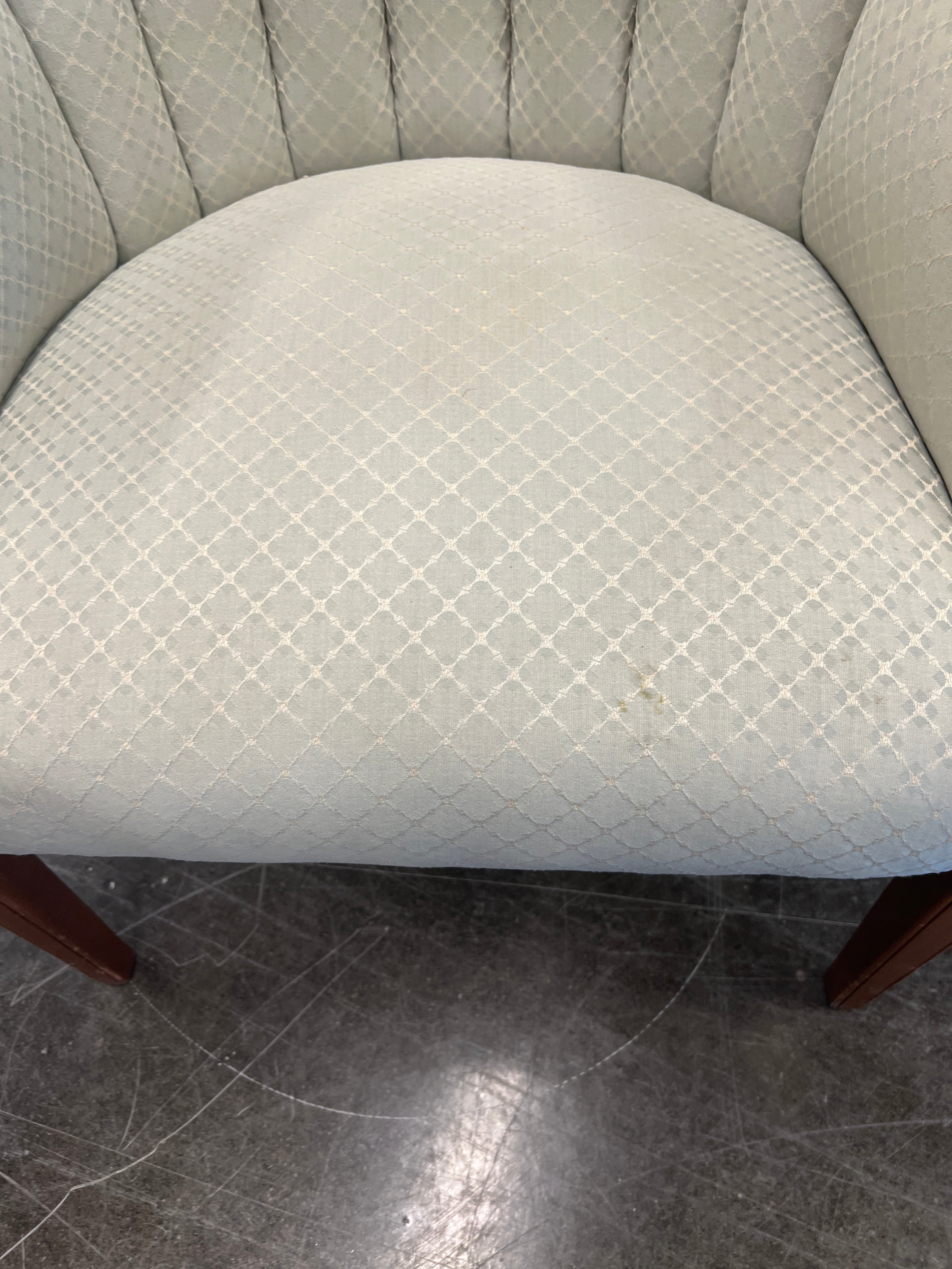 Ivory/Green With Wood Trim Accent Chair - Image 4
