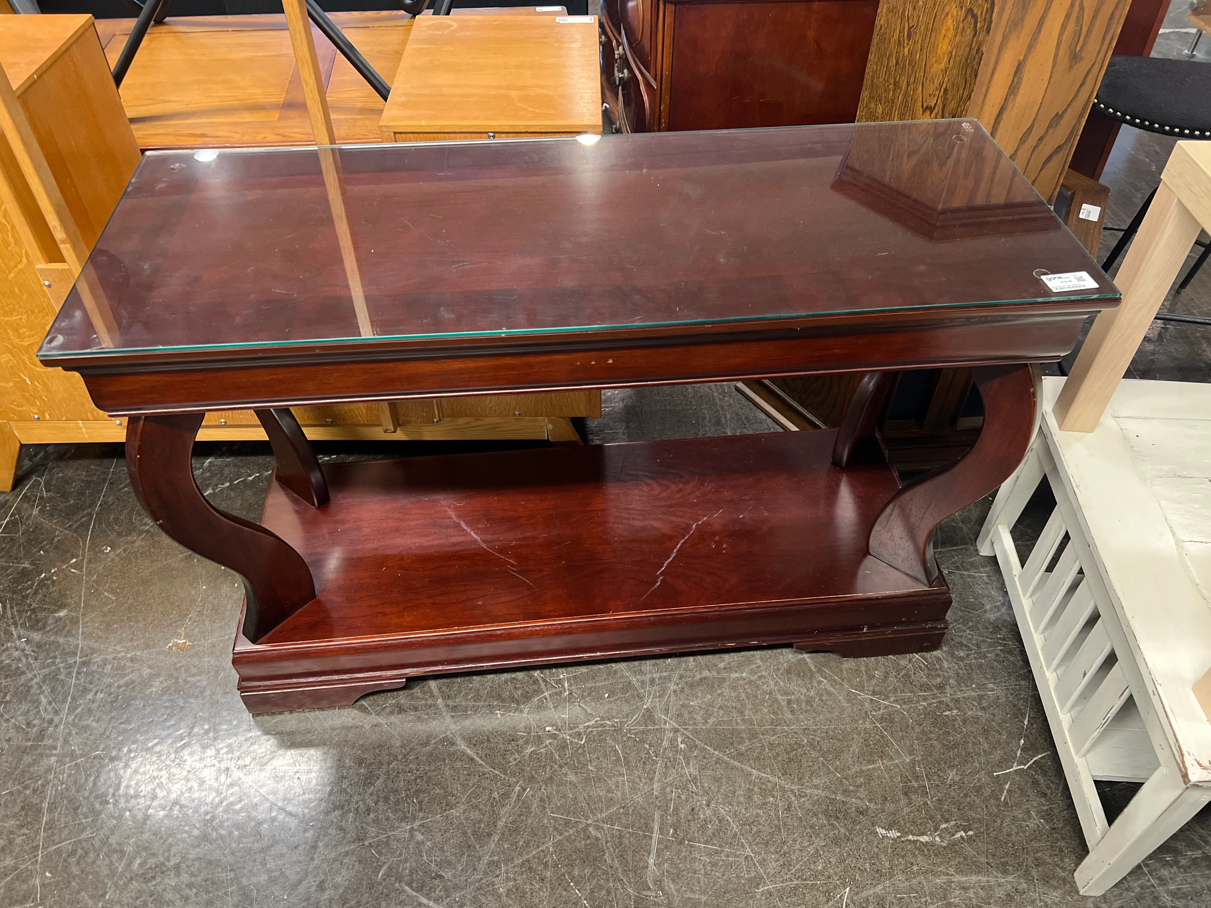 Cherrywood Accent Table with Glass Top - Image 5